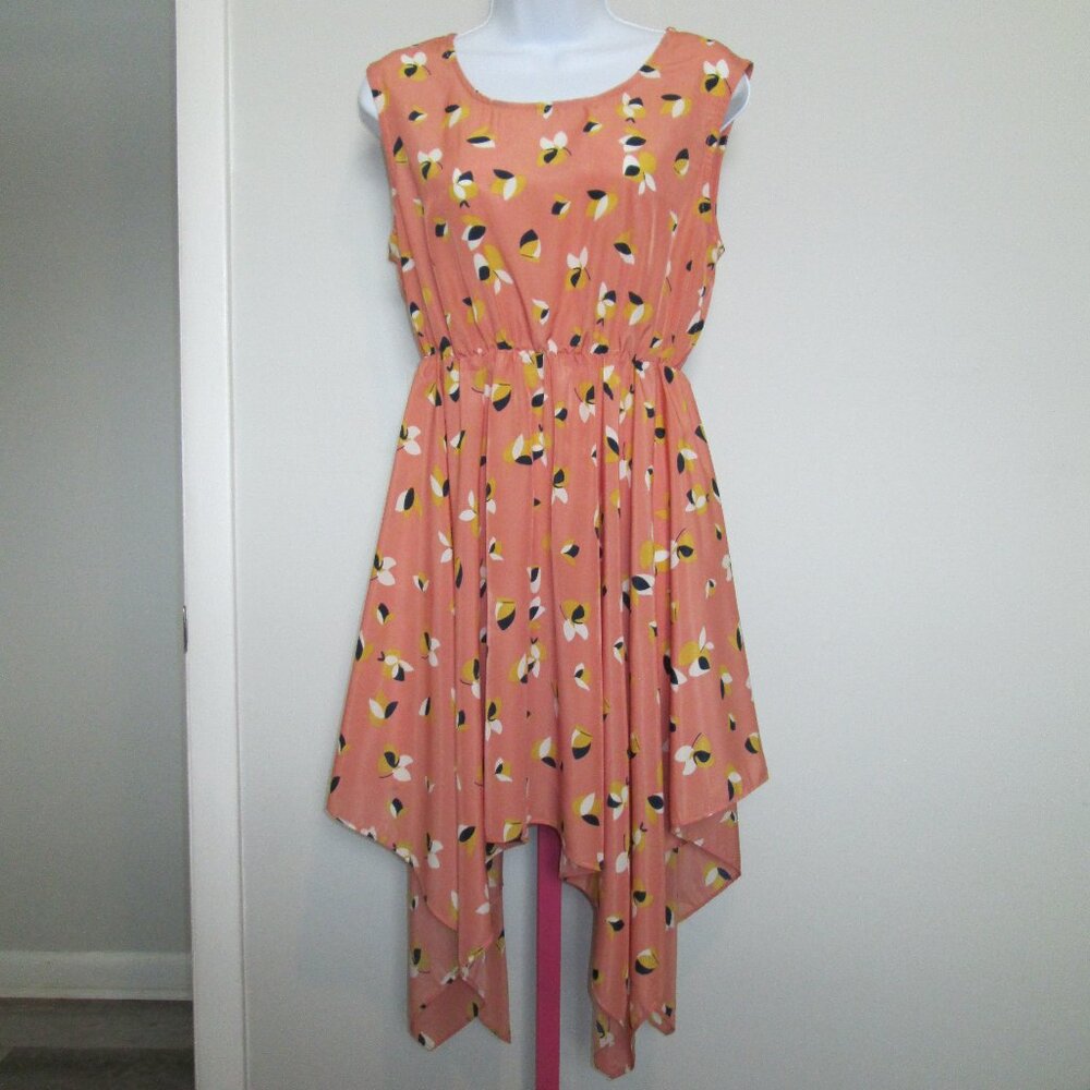 🌸🪶☮️ Angie Y2K Asymmetrical Dress Peach Sz M NWT